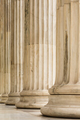 Marble ionic order columns in a row
