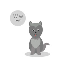 little gray wolf.animal vector illustration