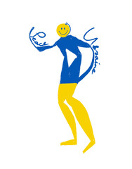 Illustration of character for peace in Ukraine