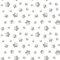 3D Rounded Star Seamless Pattern Banner, Great for Wallpapers, Backgrounds, Textiles - Vector Image