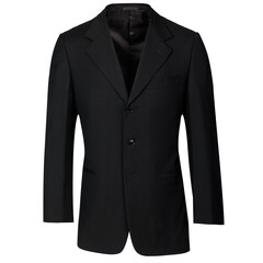 Mens black jacket, suit isolated on white. Formal, elegant style. Dark jacket on ghost mannequin,...