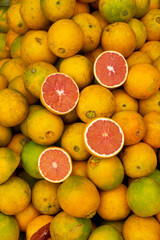 Fototapeta na wymiar Oranges in the greengrocer. Food market