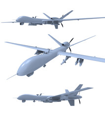 Air Force General Atomics Drone on White Background