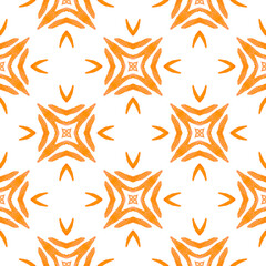 Exotic seamless pattern. Orange remarkable boho