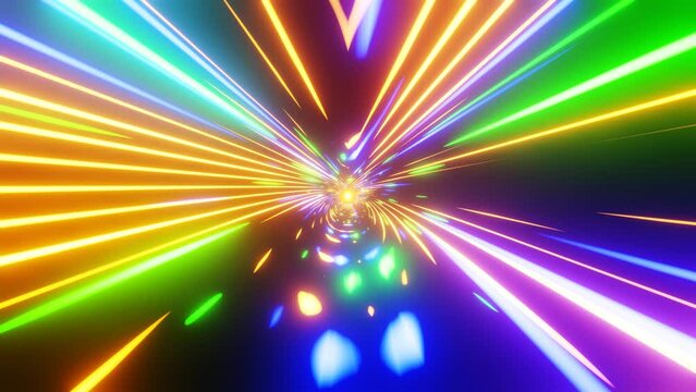 Vj disco bokeh lights background. Dj dance disco background. Abstract background Equalizer disco neon led stage. Animation audio frequency monitor sound wave. High quality 4k footage