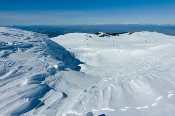 Winter view of Vitosha Mountain near Cherni Vrah peak, Bulgaria