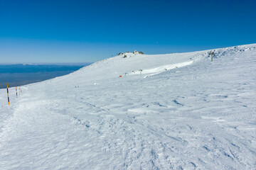 Winter view of Vitosha Mountain near Cherni Vrah peak, Bulgaria
