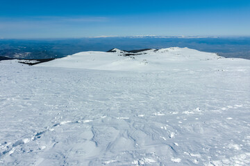 Winter view of Vitosha Mountain near Cherni Vrah peak, Bulgaria