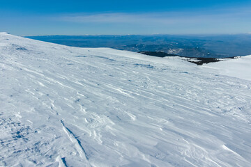 Winter view of Vitosha Mountain near Cherni Vrah peak, Bulgaria