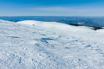 Winter view of Vitosha Mountain near Cherni Vrah peak, Bulgaria
