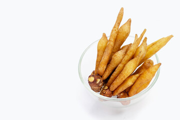 Fingerroot on a white background.