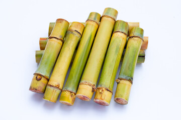 Sugar cane on white background.