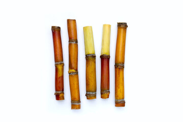 Sugar cane on white background.