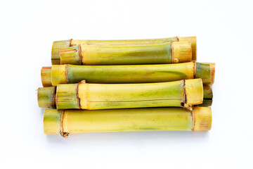 Sugar cane on white background.