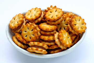 Pineapple Biscuits isolated on white background.