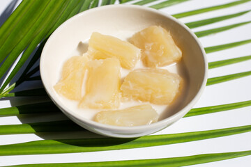 Tapioca in syrup with cocont milk