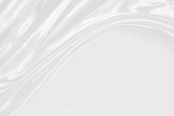 Fototapeta premium Smooth elegant white silk or satin luxury cloth texture can use as wedding background. Luxurious background design