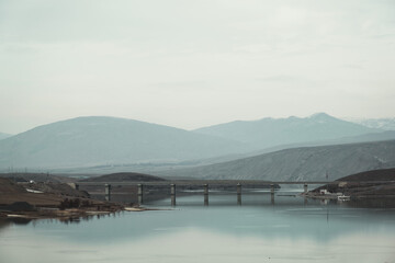 Fototapeta na wymiar Landscape view of Euphrates and peaks