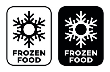 Frozen food information vector sign. Vector illustration sign. Icon for cartoon boxes.