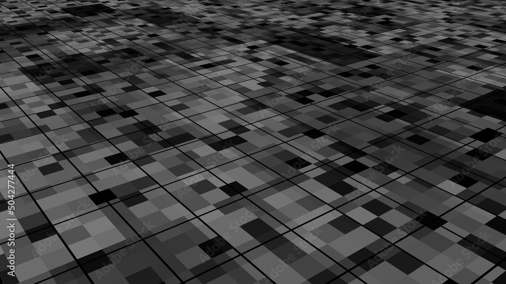 Poster gray abstract background. minecraft theme. 3d rendering.
