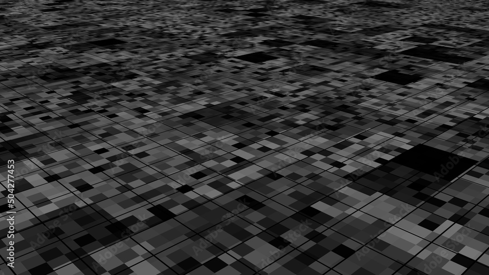 Poster gray abstract background. minecraft theme or style. 3d rendering.