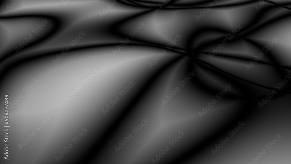 Poster black wave. gray abstract background. 3d rendering.