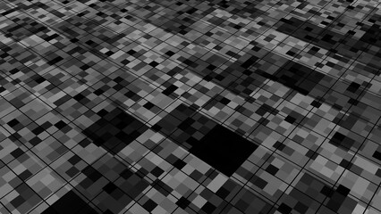 Minecraft style. Gray abstract background. 3d rendering.