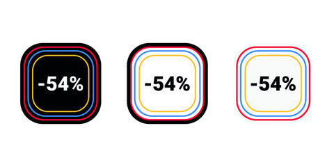 Modern vector discount 54% percent off and sale teg icon label  