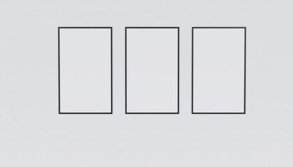 A bright white wall in the center of an empty room with large windows. Concept for business and posting content, shows on the wall. 3D render, 3D illustration.