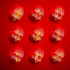 Set line Cigar, Vape liquid bottle, Electronic cigarette, Bong, Tobacco leaf, and mod device icon. Vector