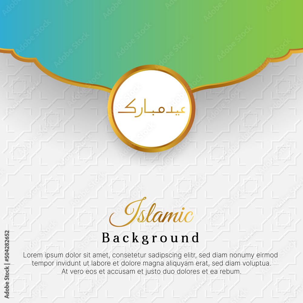 Wall mural islamic background design template. eid mubarak greeting card design. vector illustration