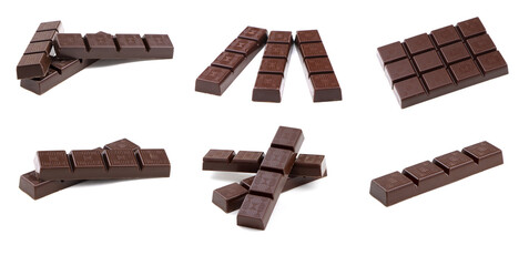 Chocolate bar isolated on a white background. Dark chocolate isolated.