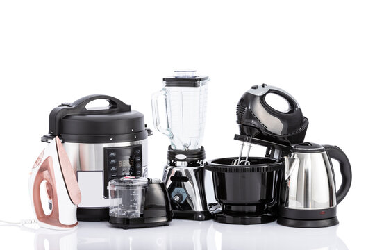 Kitchen Home Appliances - Different household appliances On White Background