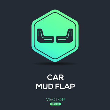 Creative (Car Mud Flap) Icon, Vector Sign