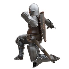 Medieval knight in armor isolated white background 3d illustration