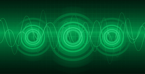 Sound waves oscillating dark light