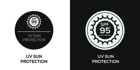 Obraz premium Creative (SPF 95) UV protect icon, Vector sign.