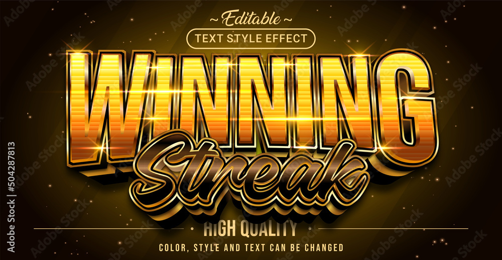Aufkleber Editable text style effect - Winning Streak text style theme.