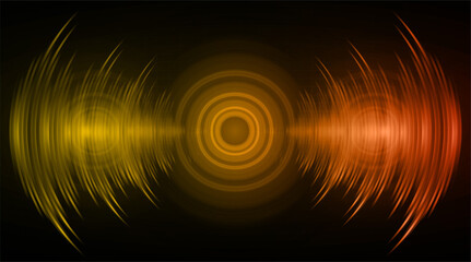 Sound waves oscillating dark light