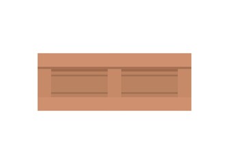 Long wooden box. Simple flat illustration.

