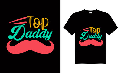 Happy Fathers Day typography T-Shirt. Father's day sale promotion calligraphy poster with doodle necktie and divider sketch line. Vector illustration