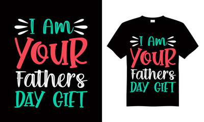 Happy Fathers Day typography T-Shirt. Father's day sale promotion calligraphy poster with doodle necktie and divider sketch line. Vector illustration