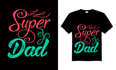 Happy Fathers Day typography T-Shirt. Father's day sale promotion calligraphy poster with doodle necktie and divider sketch line. Vector illustration
