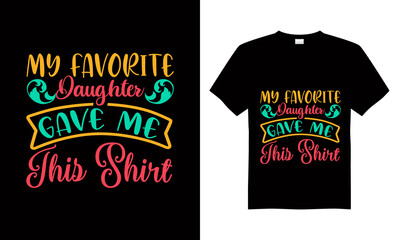 Happy Fathers Day typography T-Shirt. Father's day sale promotion calligraphy poster with doodle necktie and divider sketch line. Vector illustration