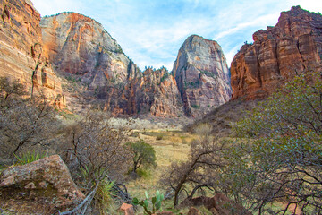 Valley view at Zion National Park in Utah