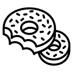 Donuts bite line icon. Can be used for digital product, presentation, print design and more.