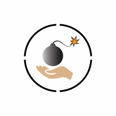 holding boom icon vector