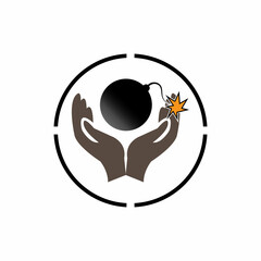 Obraz premium holding boom icon vector