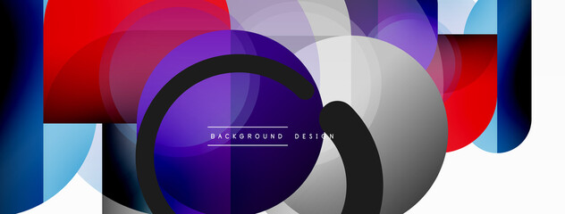 Fototapeta premium Round triangle shapes lines and circles. Geometric vector illustration for wallpaper banner background or landing page