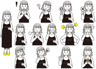 妊婦表情色々セット